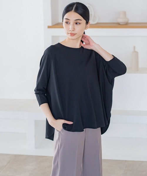 tシャツ 「カタログ掲載」バックリボンマシュマロポンチカットソー「洗濯機で洗える」 レディース la.f tシャツ 「カタログ掲載」バックリボンマシュマロポンチ