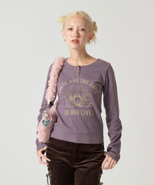 QUEEN ヘンリーネックTシャツ TINA：JOJUN TINA：JOJUN tシャツ QUEEN ヘンリーネックTシャツ レディース
