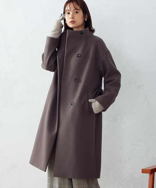 COMME CA ISM（コムサイズム） コート LARGE ブラウン レディース