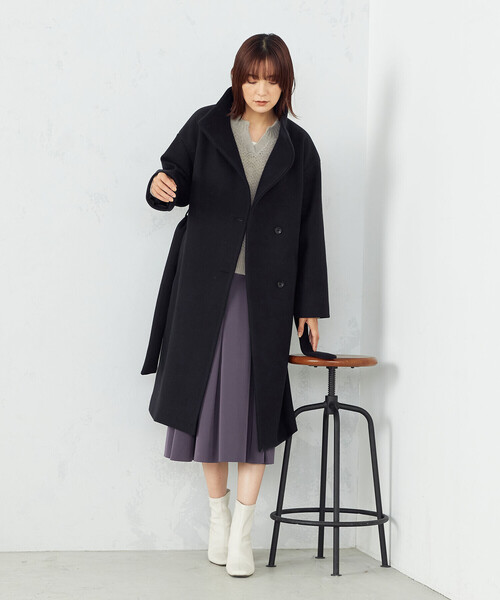 COMME CA ISM（コムサイズム） コート LARGE ブラウン レディース