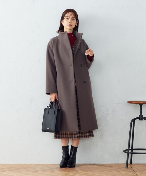 COMME CA ISM（コムサイズム） コート LARGE ブラウン レディース