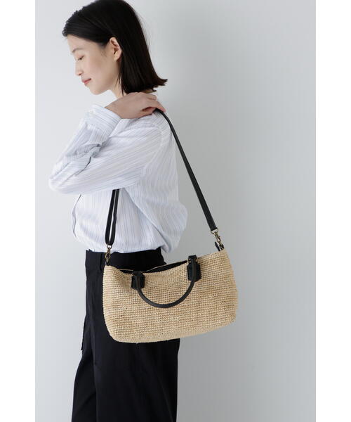 人気新品入荷 human woman ショルダーバッグ バッグ ラフィア横長バッグ ショルダーバッグ