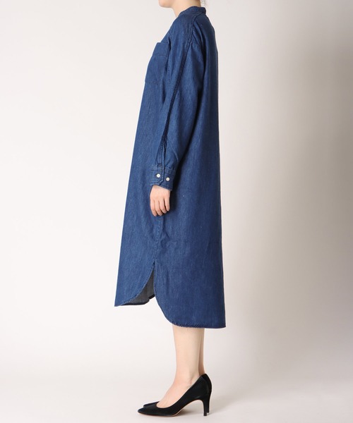 【美品】BLANC basque デニムロングシャツワンピース blanc basque（ブランバスク） ワンピース パールボタン ダンガリー