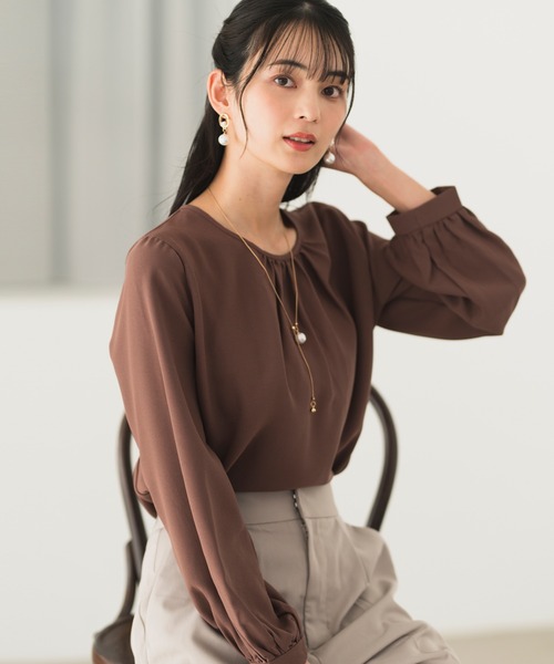 ブラウス シャツ 「洗える」ギャザーブラウス レディース 洗える】ギャザーブラウス / UNFILO | ファッション通販 【公式