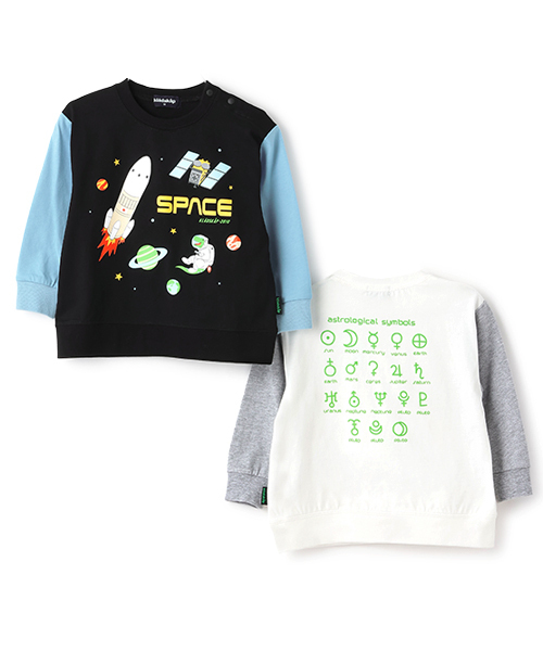 kladskap（クレードスコープ） tシャツ 袖切替長袖Tシャツ「JAXA LABEL