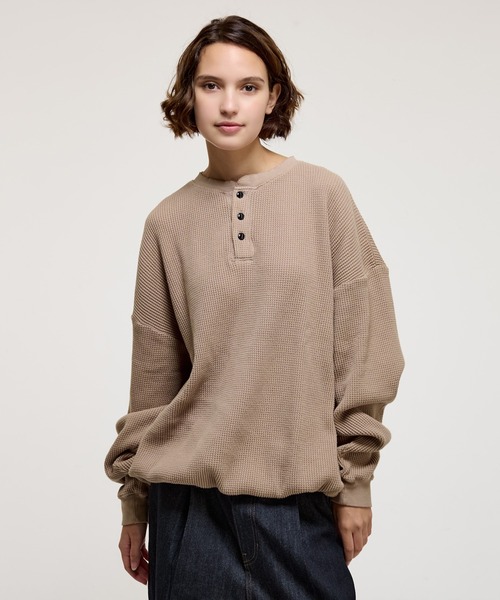 WETTEMPT tシャツ HENRY NECK PIGMENT WAFFLE LONG TEE / ヘンリー