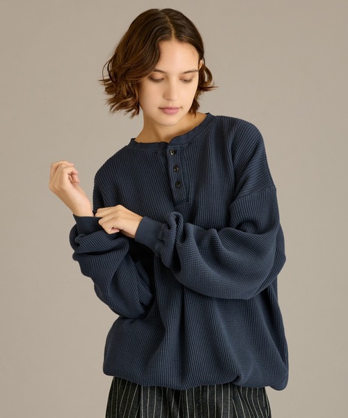 WETTEMPT tシャツ HENRY NECK PIGMENT WAFFLE LONG TEE / ヘンリー