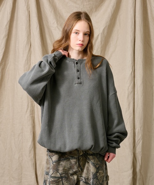 Tシャツ・カットソー ASCLO Vintage Henry Neck Waffle T (3color) ASCLO Vintage Henry Neck Waffle T (3color) トップス