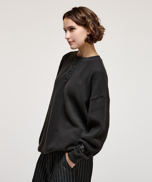 WETTEMPT tシャツ HENRY NECK PIGMENT WAFFLE LONG TEE / ヘンリー