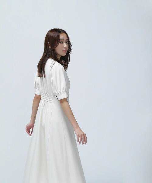 NATURAL BEAUTY BASIC ワンピース バイカラーステッチワンピース