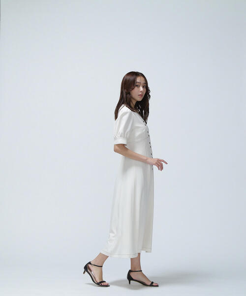 NATURAL BEAUTY BASIC バイカラーステッチワンピース バイカラーポケットニットワンピース | NATURAL BEAUTY BASIC
