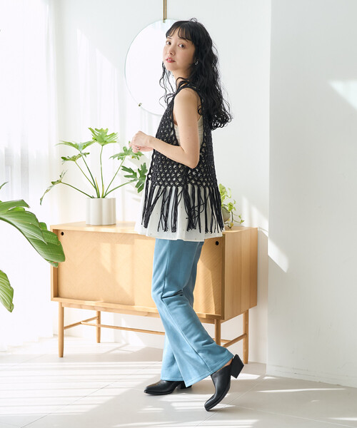 FREAK'S STORE（フリークスストア） ベスト ジレ フリンジ 柄編み
