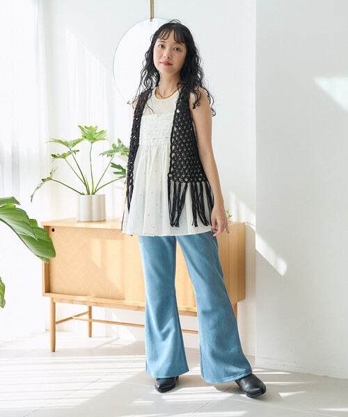 FREAK'S STORE（フリークスストア） ベスト ジレ フリンジ 柄編み
