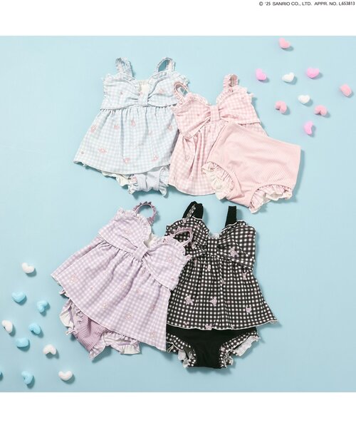 サンリオ　sanrio クロミ　水着　ギンガムチェック　夢展望　ロリータ sanrio 水着 マイメロ クロミ ギンガムリボンセパレート水着