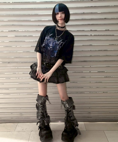 tシャツ 「TRAVAS TOKYO/トラバス トーキョー」フリルクロップドTシャツ レディース TRAVAS TOKYO tシャツ 「TRAVAS TOKYO/トラバス トーキョー