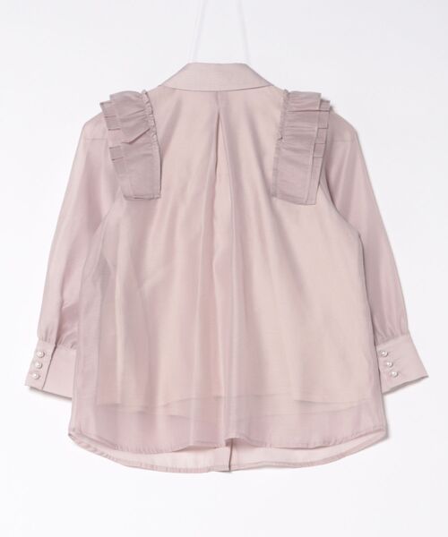 美品✨VERY掲載 定価3万 プリーツタック ボウタイブラウス ピンク SWINGLE ブラウス シャツ ショルダータックフリルシアーボウタイ