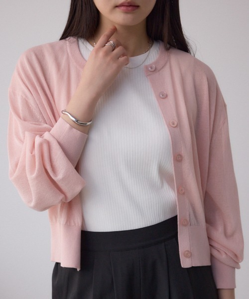 シアークルーネックカーディガン AZUL BY MOUSSY カーディガン シアークルーネックカーディガン