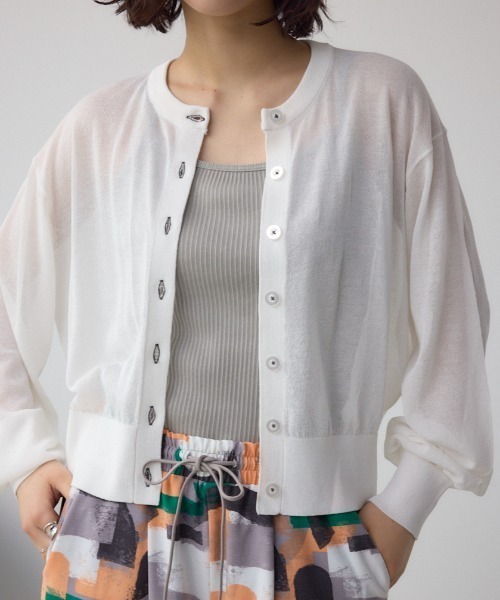 AZUL BY MOUSSY カーディガン シアークルーネックカーディガン