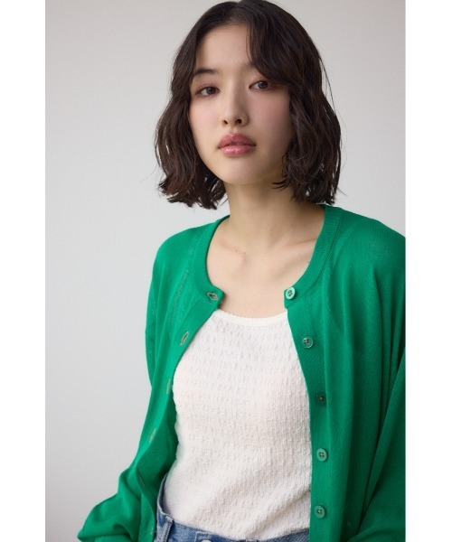シアークルーネックカーディガン AZUL BY MOUSSY カーディガン シアークルーネックカーディガン