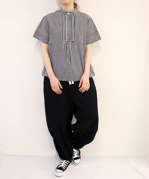 ハウピア　８分丈　刺繍ブラウス haupia ブラウス シャツ Hem「ブラウス」 レディース : ZOZOTOWN