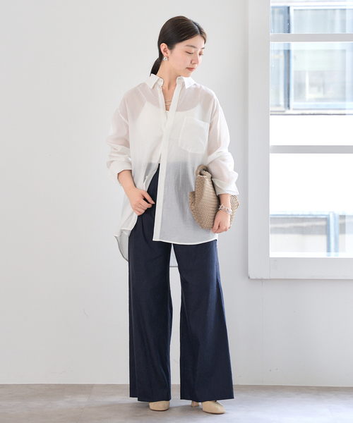 IENA ブラウス シャツ シアテンリネンシャツ レディース