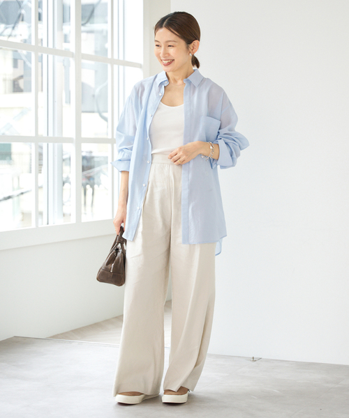 イエナ　IENA リネン　シャツ IENA ブラウス シャツ シアテンリネンシャツ レディース