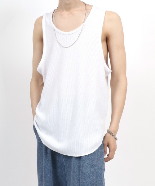 ANPAS（アンパス） タンクトップ Waffle Roundhem layered tank top