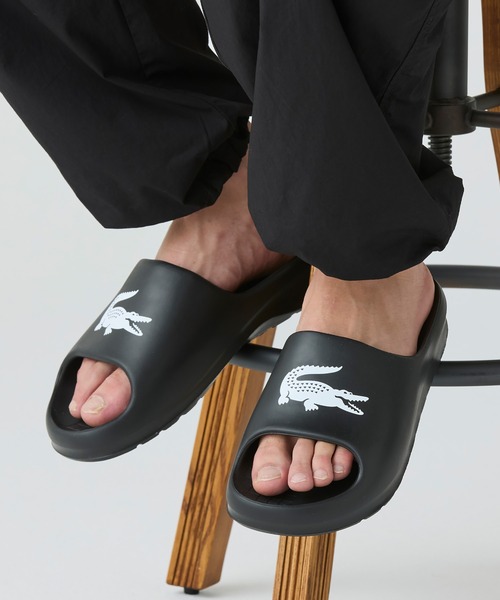 大人気【LACOSTE】メンズ スライドスリッパ LACOSTE ラコステ メンズ サンダル SERVE SLIDE 0.0125 1 CMA