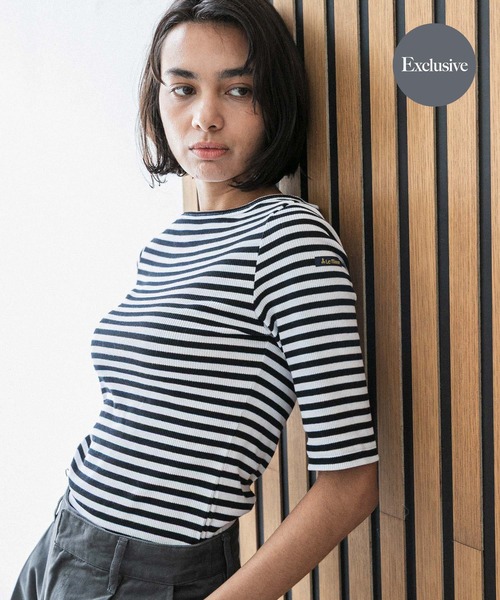 tシャツ 「別注」Le minor×UR　Rib short sleeve t-shirts レディース