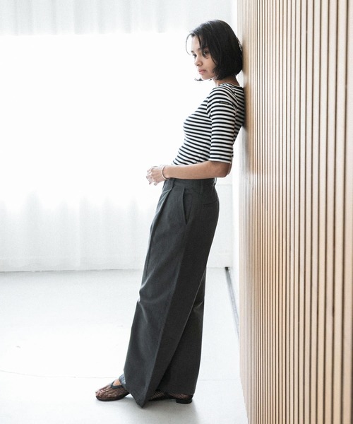 tシャツ 「別注」Le minor×UR　Rib short sleeve t-shirts レディース Le Minor tシャツ 「別注」Le minor×UR Rib short sleeve t