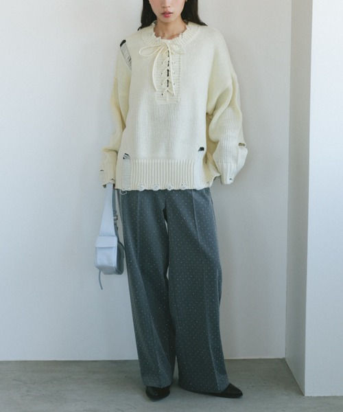 「VANNIE U」 長袖ニット FREE アイボリー レディース_画像7