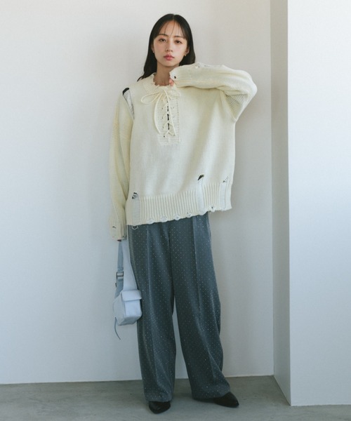 「VANNIE U」 長袖ニット FREE アイボリー レディース_画像8