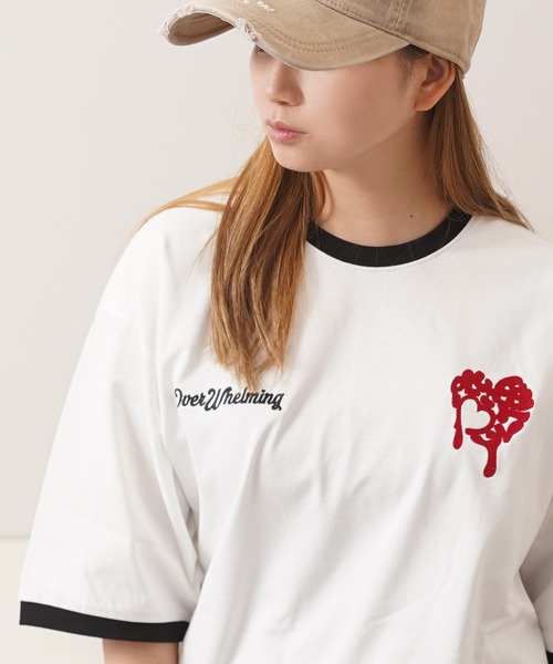 tシャツ HAND LIKE EMBROIDERY T-SHIRT/ハンドライク刺繍Tシャツ レディース SITRY tシャツ Girl Embroidery T-shirt/別注 オーバーサイズ