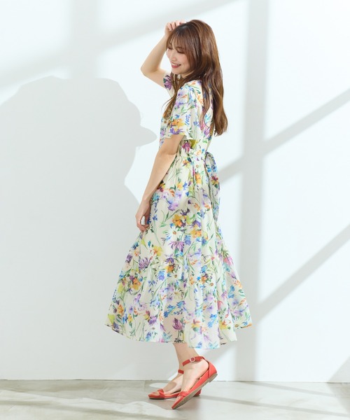 Rose Tiara（ローズティアラ） ワンピース 「手洗い可」水彩フラワー