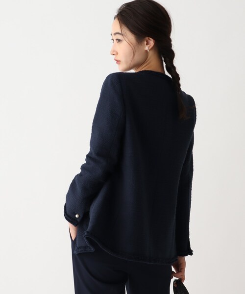 OPAQUE.CLIP ノーカラージャケット ブラック・ホワイト OPAQUE.CLIP ノーカラージャケット ブラック・ホワイト OPAQUE.CLIP