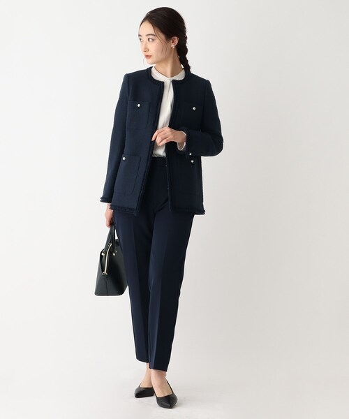 OPAQUE.CLIP ノーカラージャケット ブラック・ホワイト 公式】OPAQUE.CLIP（オペークドットクリップ）の通販 | ノーカラー