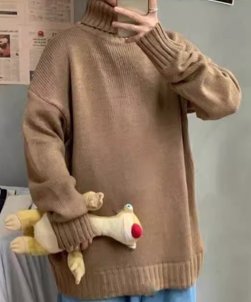 「CELENA BEATS」 タートルネックニット M ホワイト メンズ_画像5