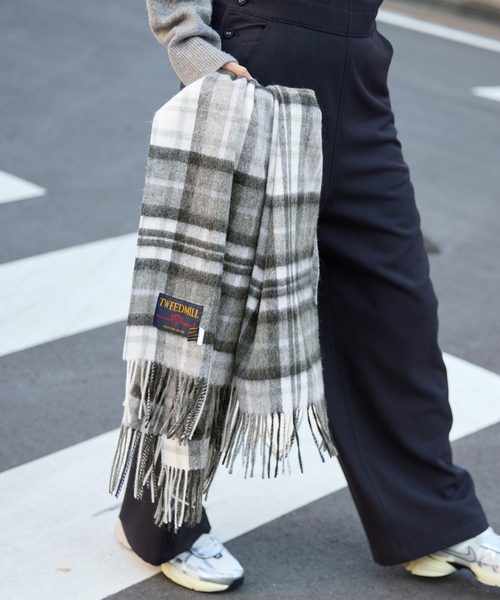 TWEED MILL（ツイードミル） ストール FREE チャコールグレー