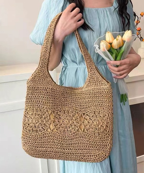 売約鍵編みバック　クロシェバック　エコバック　黄色　イエロー 売約鍵編みバック　クロシェバック　エコバック　黄色　イエロー