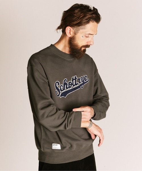 トレーナー スウェット Schott/ショット/SCRIPT CREW SWEAT/スクリプト クルースウェット メンズ レディース