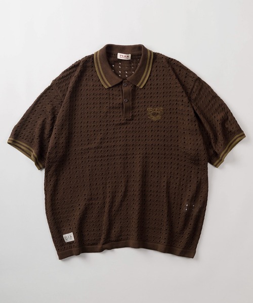 アロハシャツ ポロシャツ 半袖 「72」ハートモチーフロゴ刺繍 綿タッチ