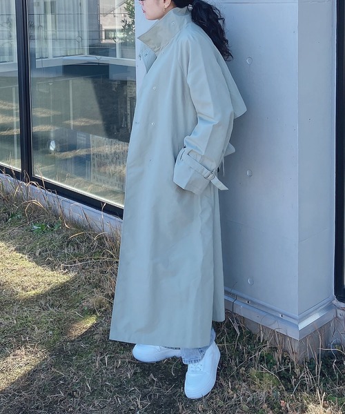 「AS KNOW AS plus」 ステンカラーコート FREE アイボリー レディース_画像2