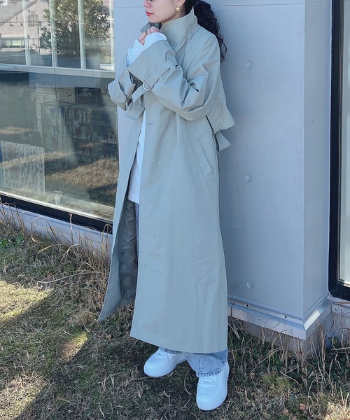 「AS KNOW AS plus」 ステンカラーコート FREE アイボリー レディース_画像5