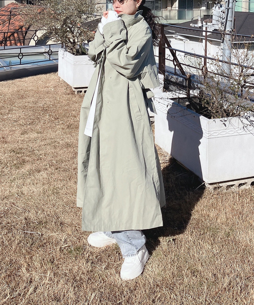 「AS KNOW AS plus」 ステンカラーコート FREE アイボリー レディース_画像8