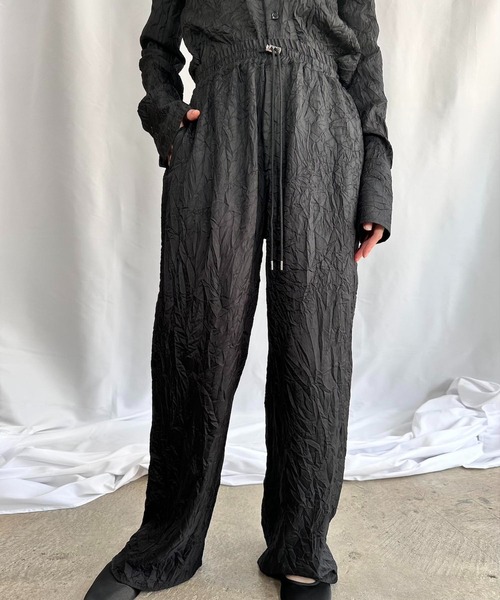 G.V.G.V.（ジーヴィージーヴィー） ワイドパンツ パンツ WRINKLE SATIN