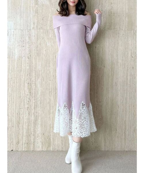 MERCURYDUO（マーキュリーデュオ） ワンピース レーストリムオフショル