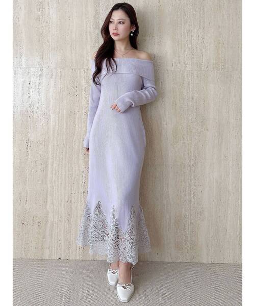 MERCURYDUO（マーキュリーデュオ） ワンピース レーストリムオフショル