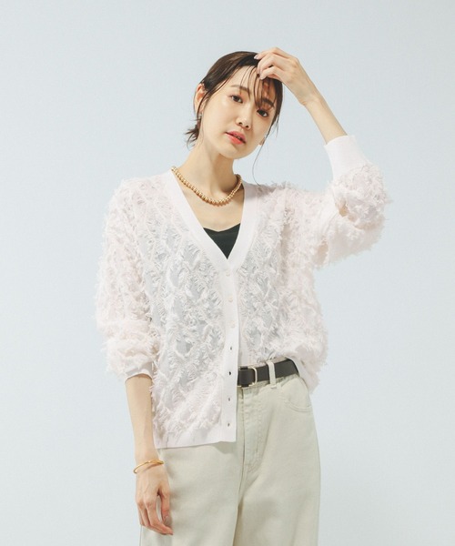 GLOBAL WORK（グローバルワーク） カーディガン シアーフリンジ