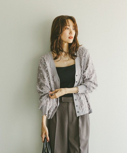 GLOBAL WORK（グローバルワーク） カーディガン シアーフリンジ