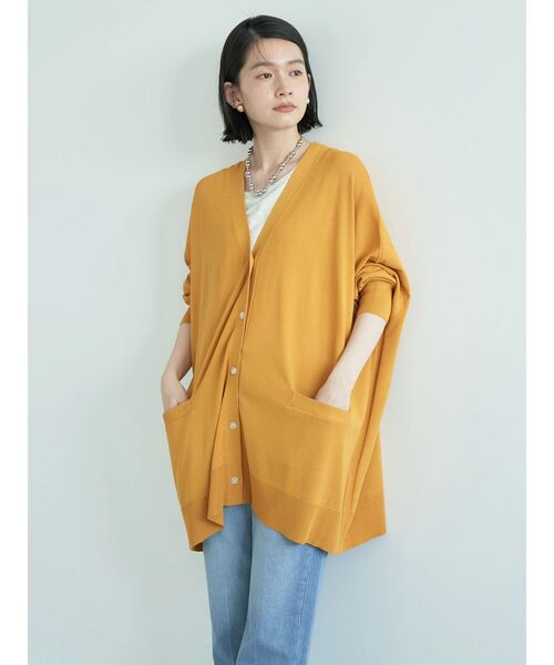 「AMERICAN HOLIC」 ニットカーディガン L イエロー レディース